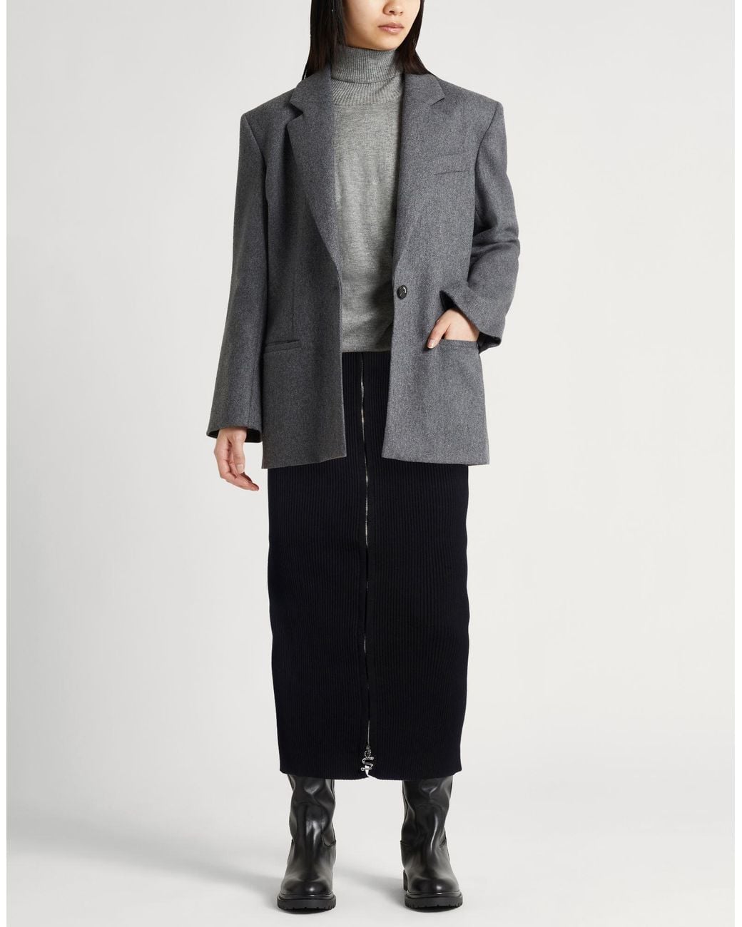 Sportmax Black Midi Skirt Viscose, Polyester, Polyamide, Elastane