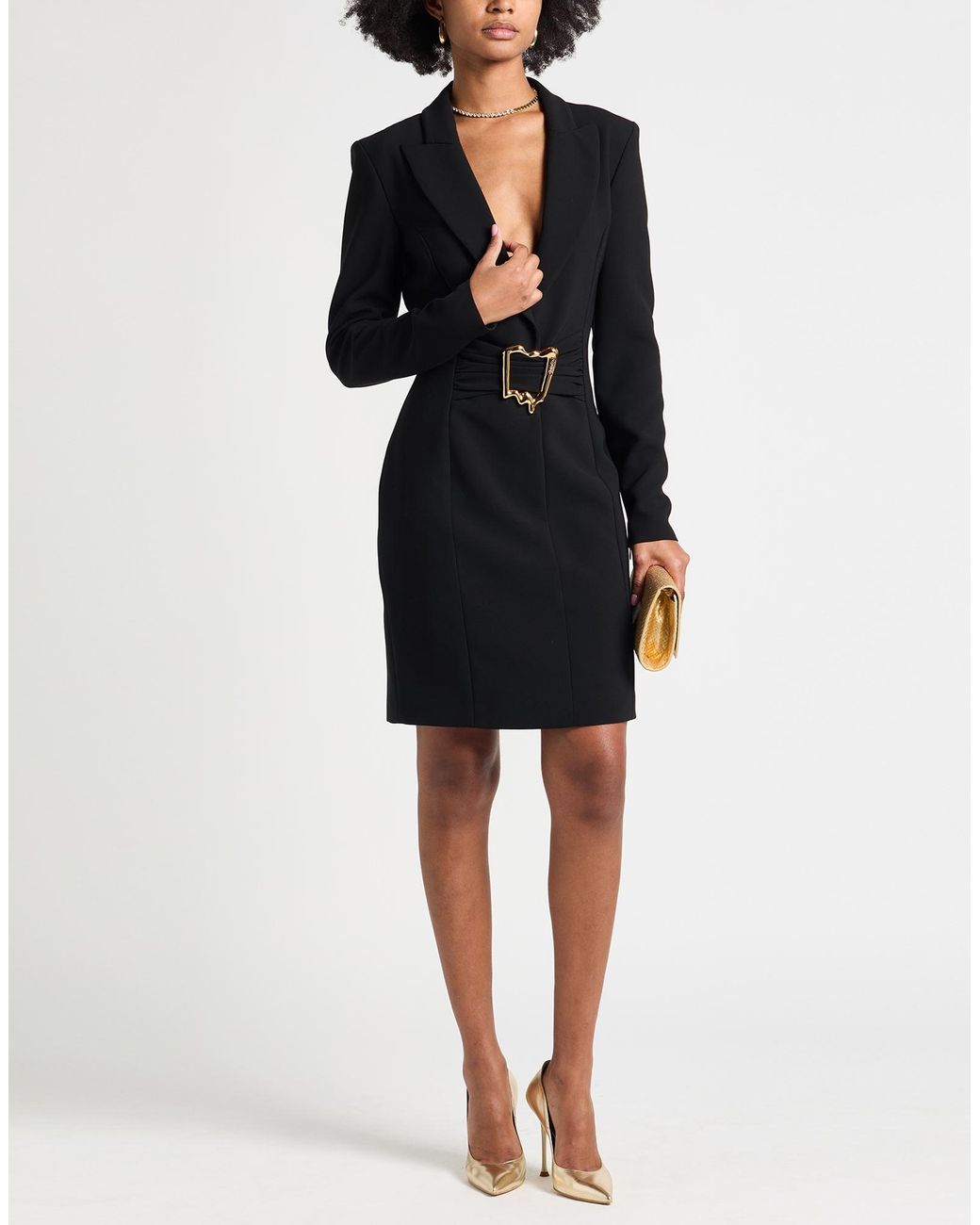 Moschino Black Couture Mini Dress Polyester, Elastane