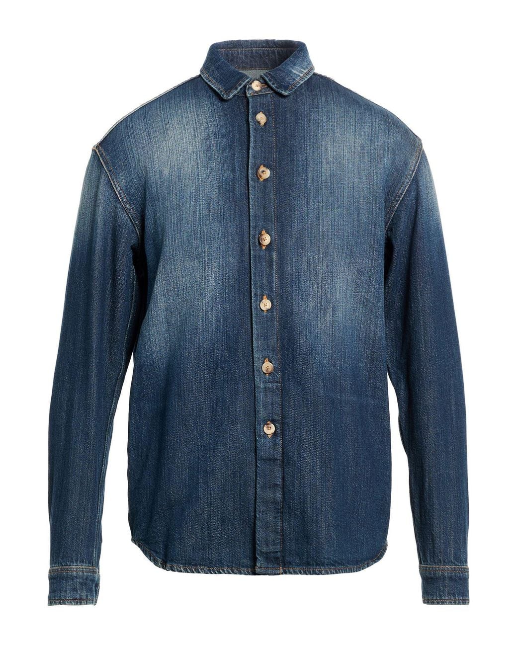 Dondup Blue Denim Shirt Cotton for men