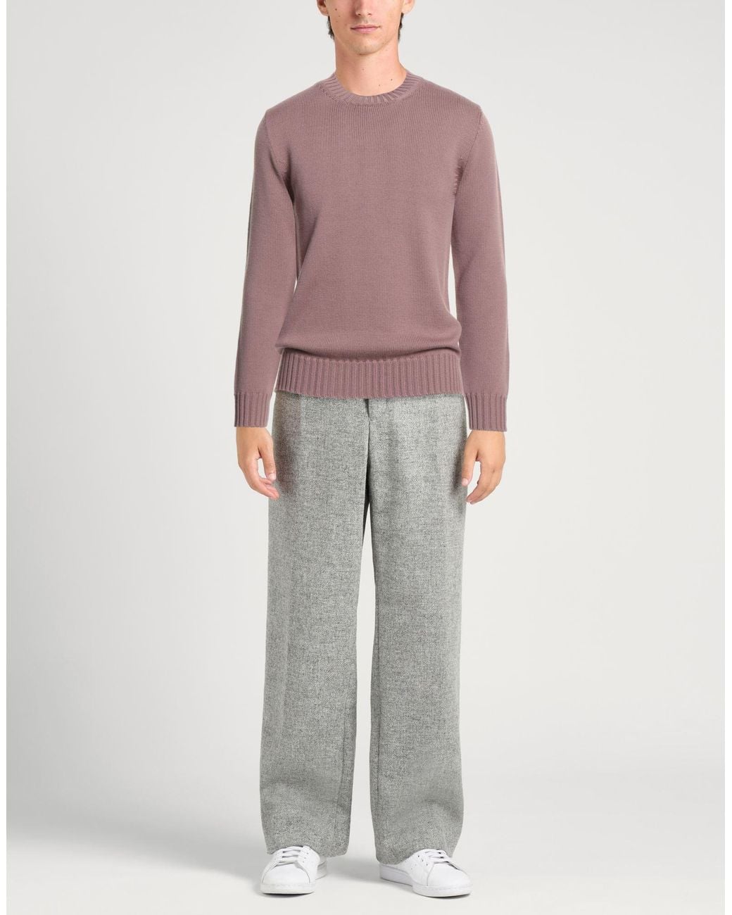 Alpha Studio Pink Antique Rose Sweater Wool for men