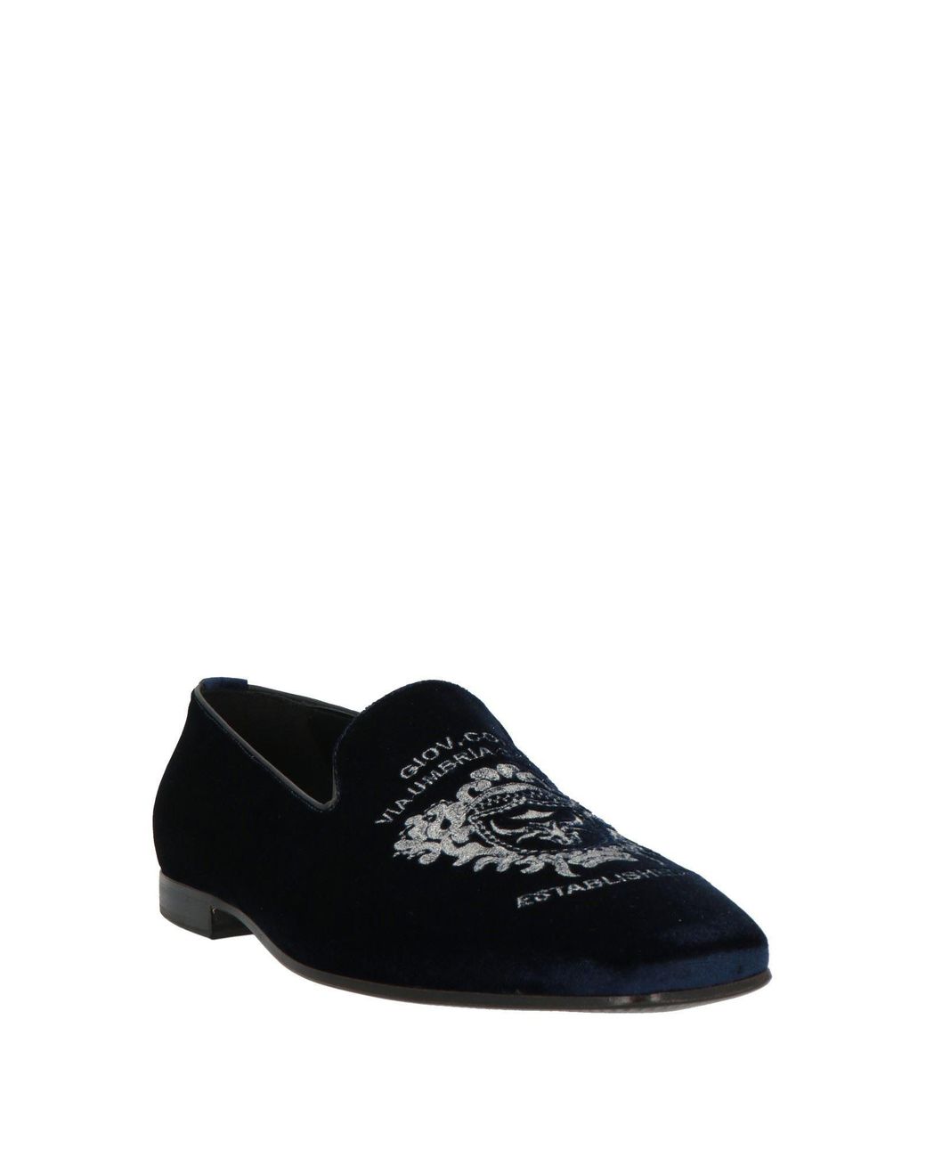 Giovanni Conti Blue Loafers Textile Fibers for men