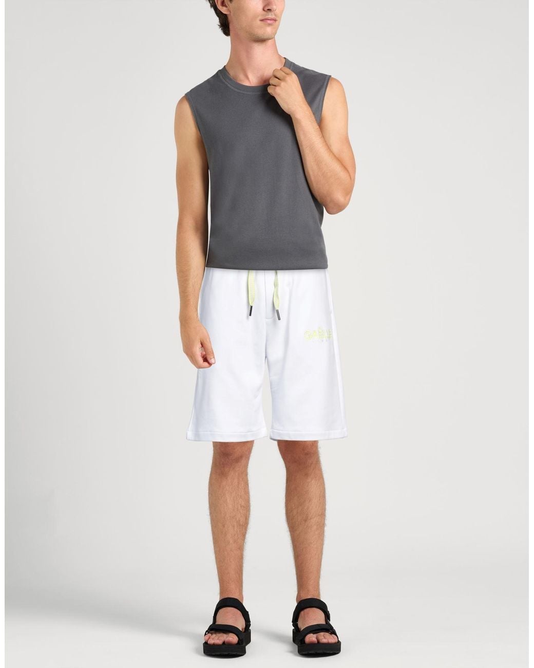 Gaelle Paris White Shorts & Bermuda Shorts Cotton, Elastane for men