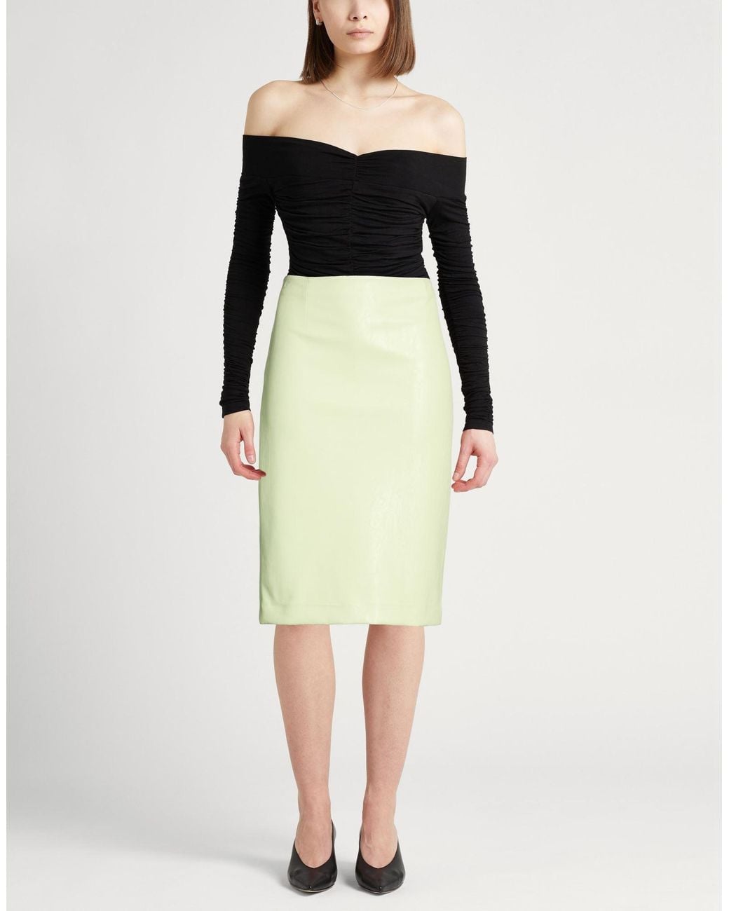 Lardini Yellow Midi Skirt Viscose, Pbt