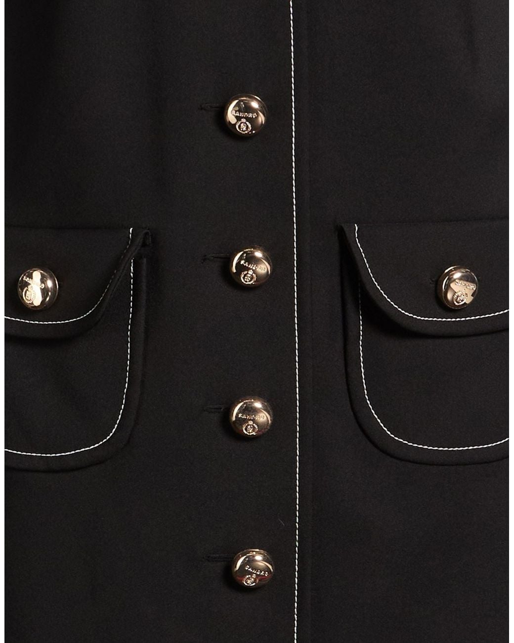 Sandro Black Mini Dress Polyester, Elastane