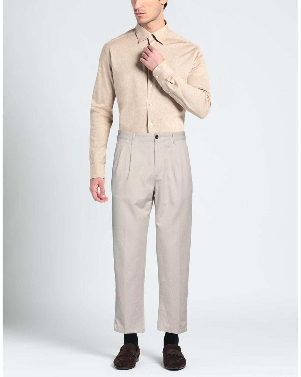 Incotex White Ivory Pants Cotton for men