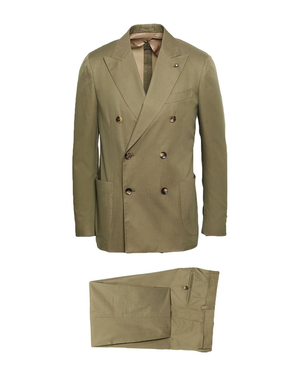 Lardini Green Suit Cotton for men