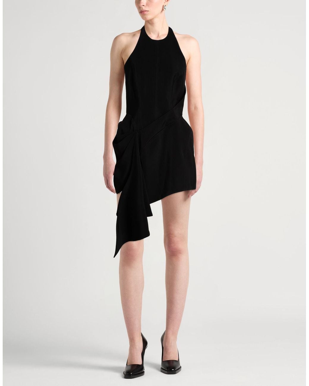 Mugler Black Mini Dress Viscose, Virgin Wool