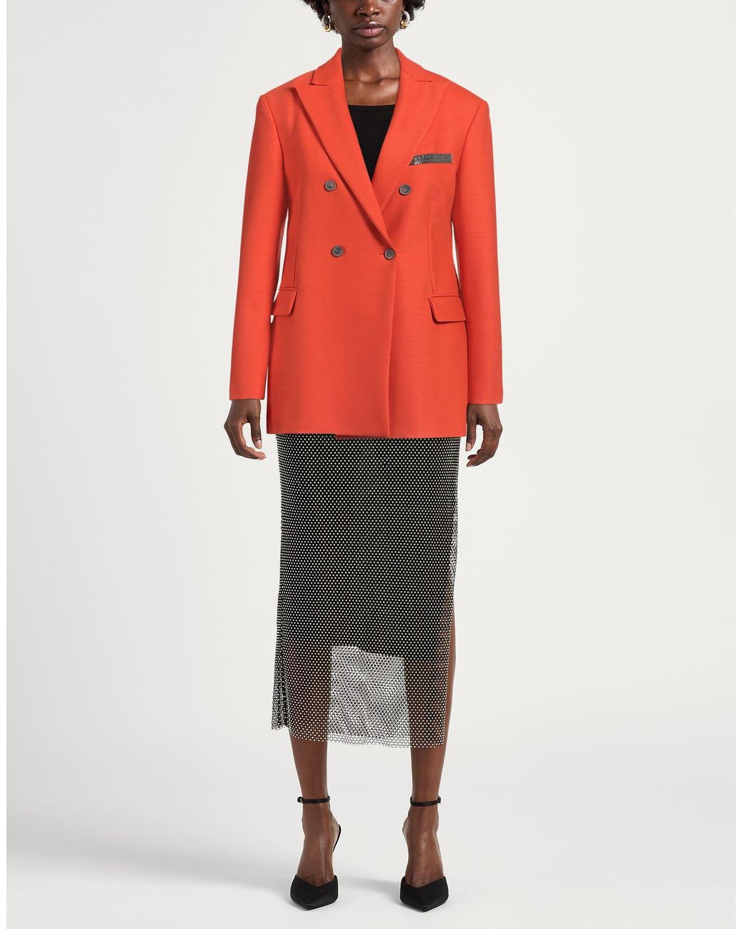 Fabiana Filippi Red Blazer Polyester, Virgin Wool, Elastane