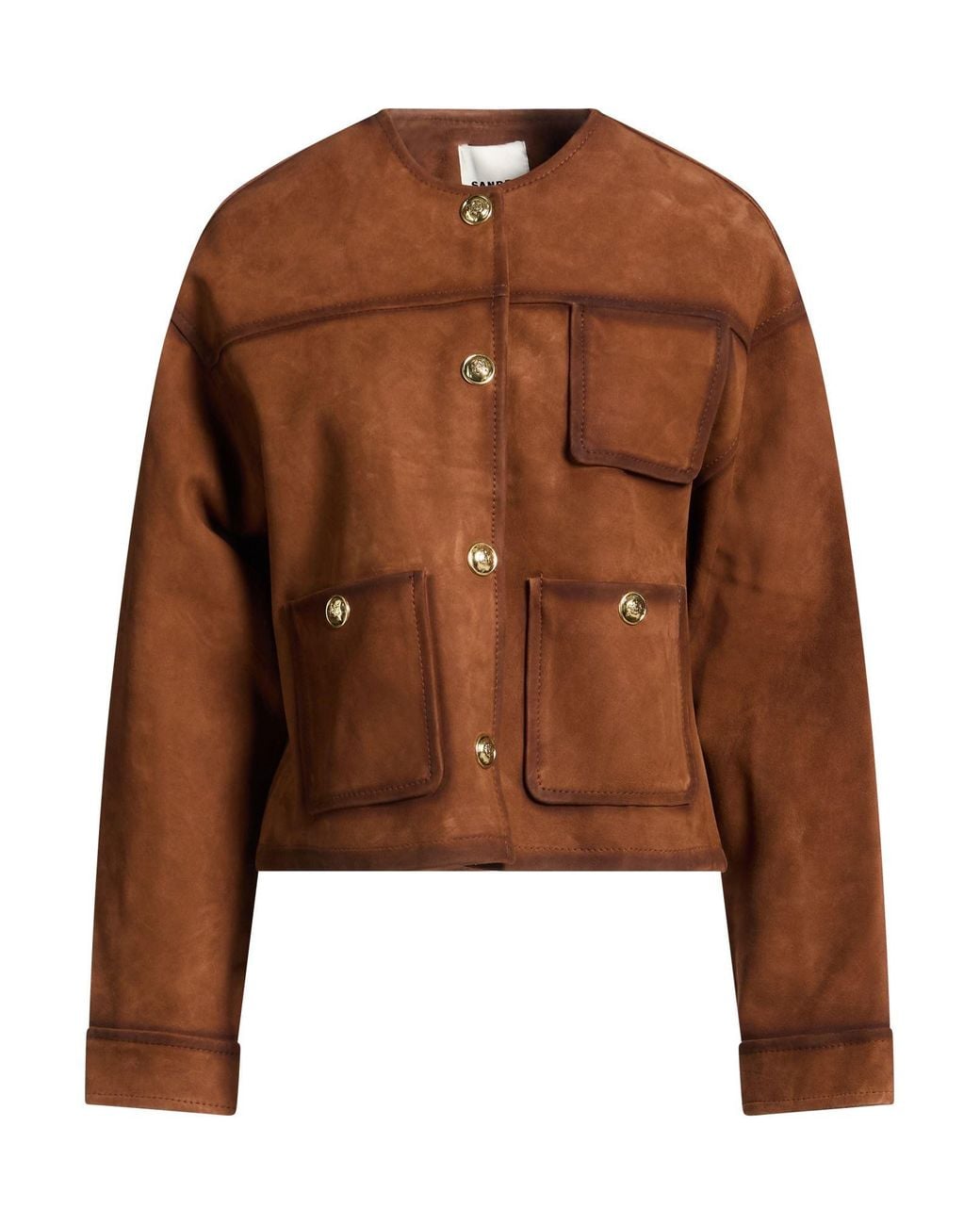 Sandro Brown Jacket Lambskin