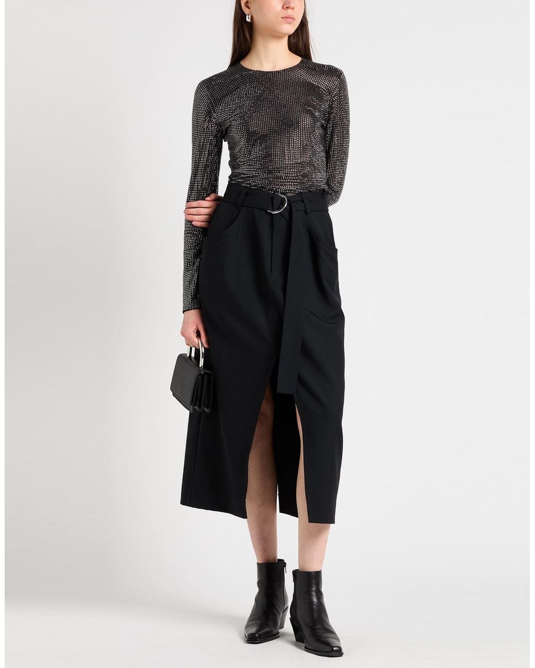 GIUSEPPE DI MORABITO Gray Top Polyamide, Elastane, Glass