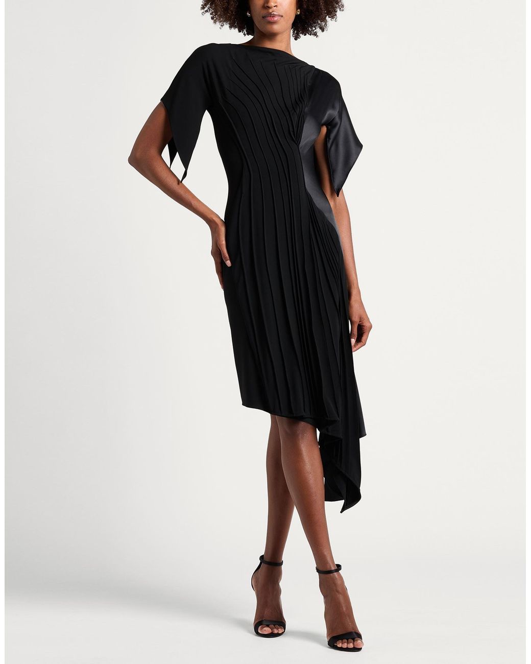 Mugler Black Maxi Dress Viscose, Elastane, Polyester