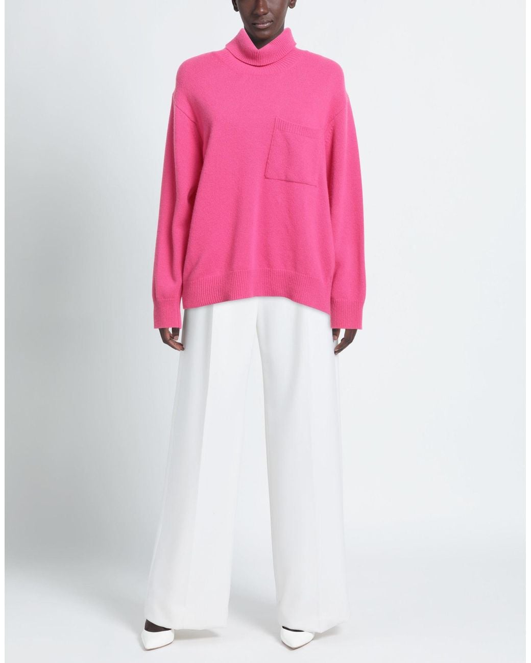 Amaranto Pink Rollkragenpullover