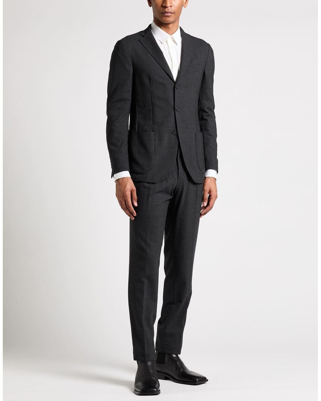 Santaniello Blue Suit Wool, Polyester, Elastane for men