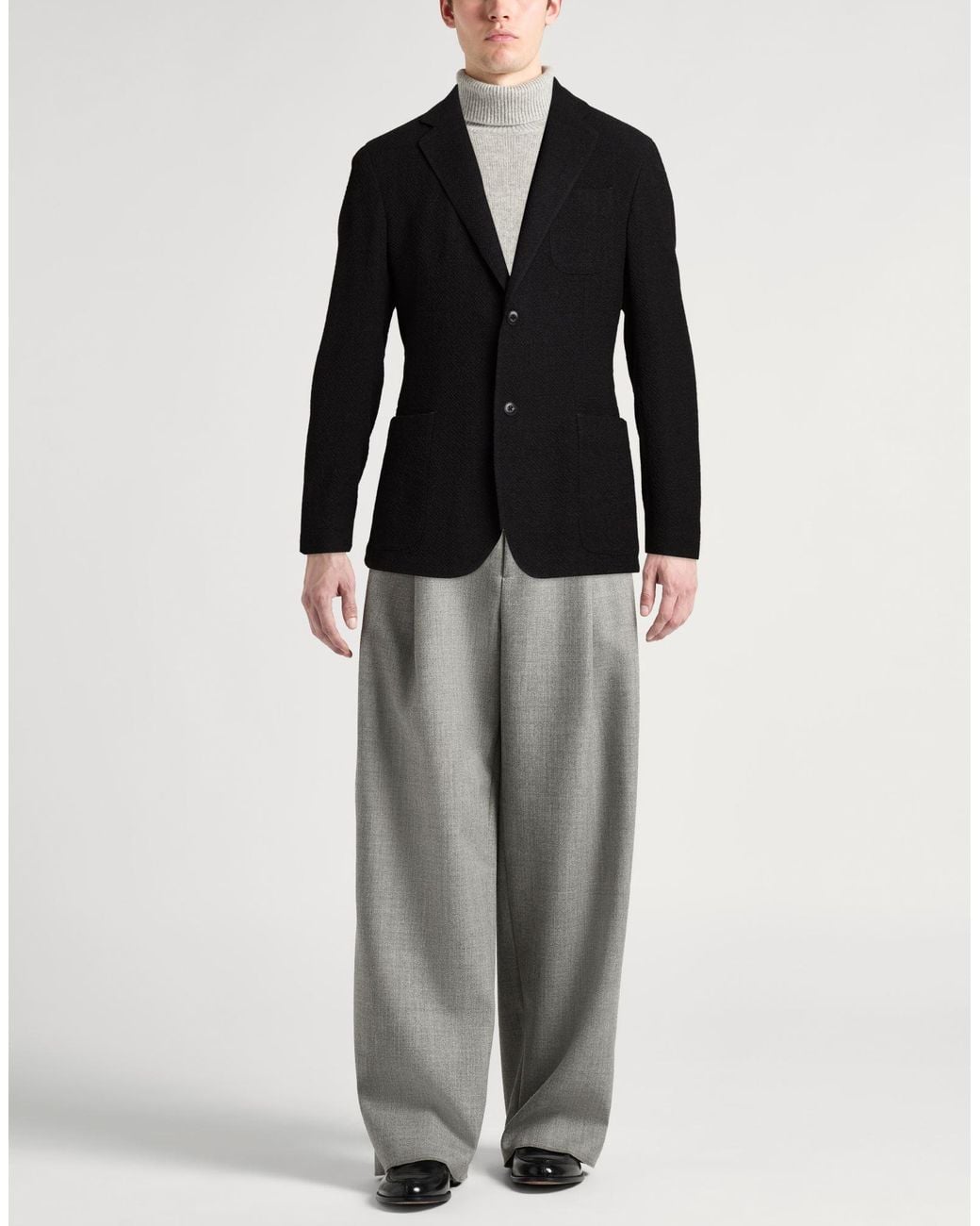 Emporio Armani Black Blazer Virgin Wool, Elastane for men