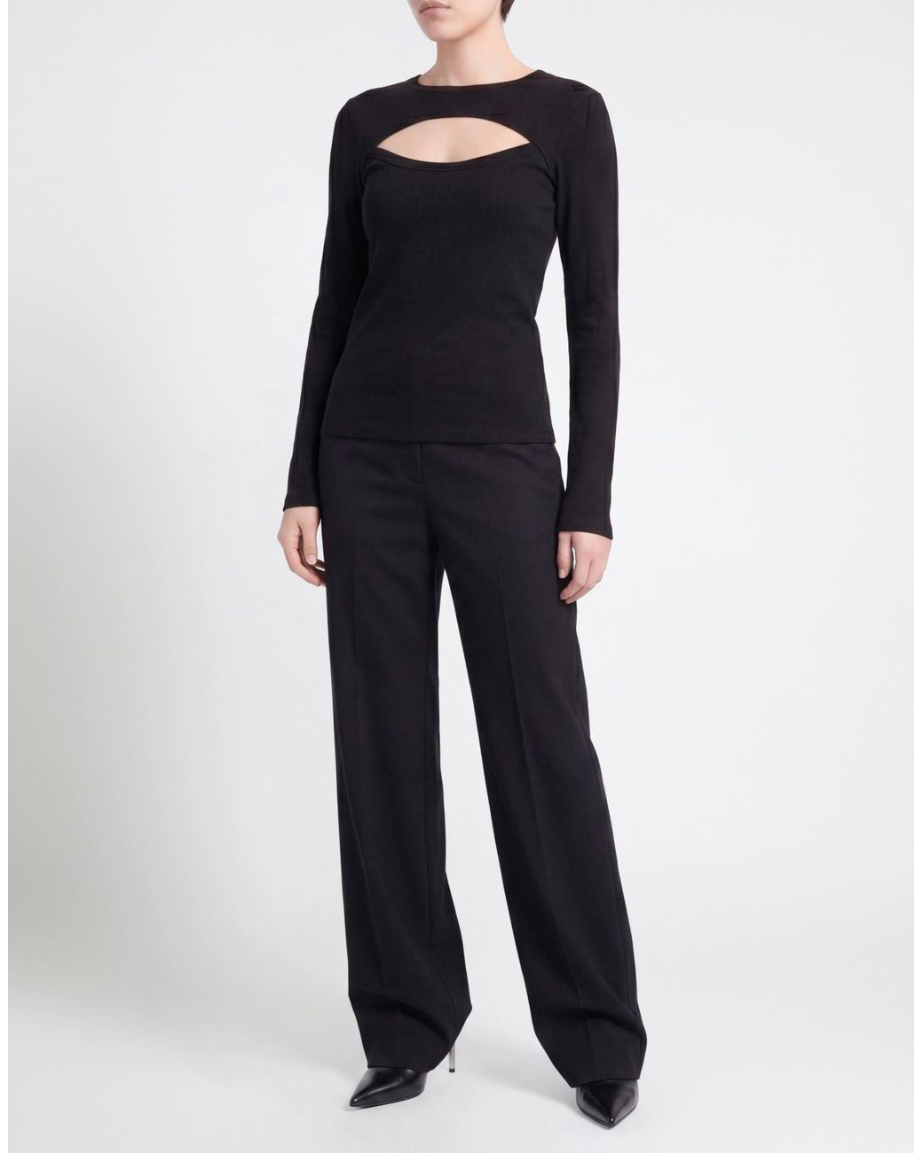 Veronica Beard Black T-Shirt Cotton, Lycra