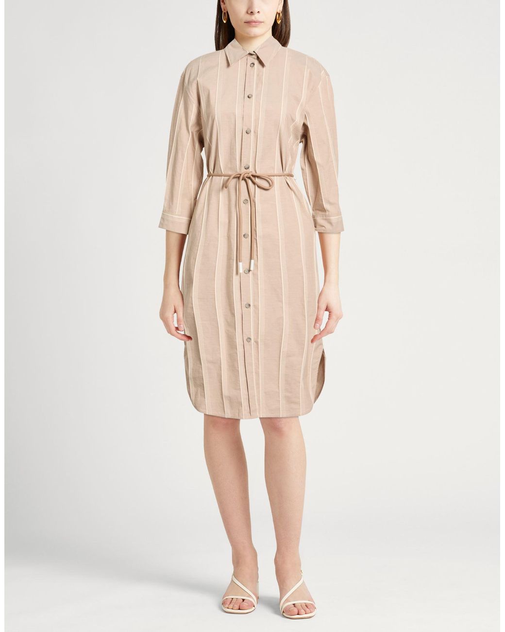 Peserico Natural Midi Dress Cotton, Elastane