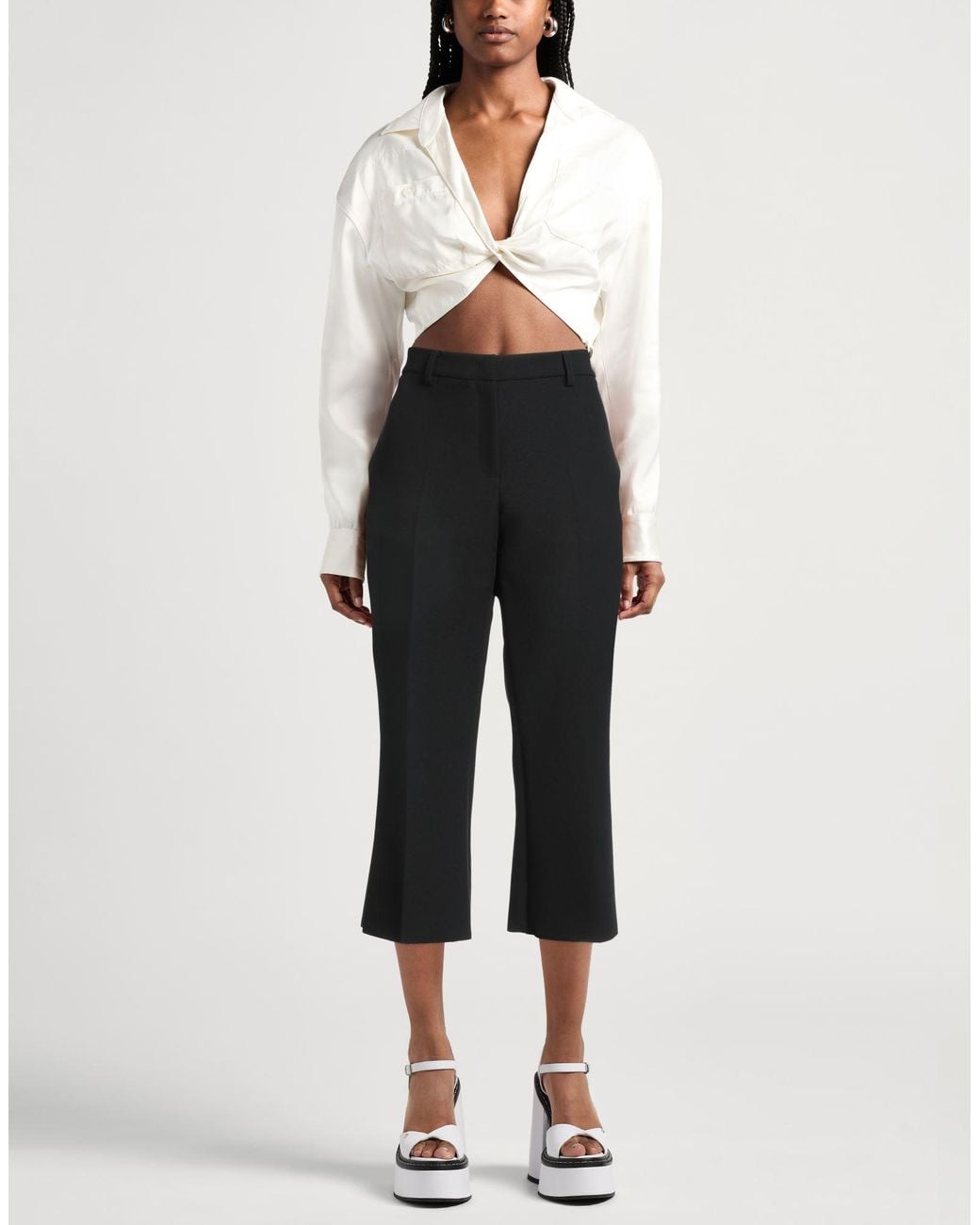 MSGM Black Pants Polyester, Viscose, Elastane
