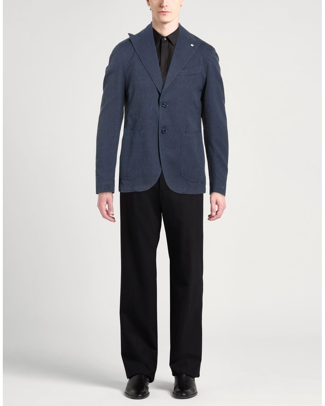 L.b.m. 1911 Blue Blazer Cotton, Linen, Mohair Wool for men