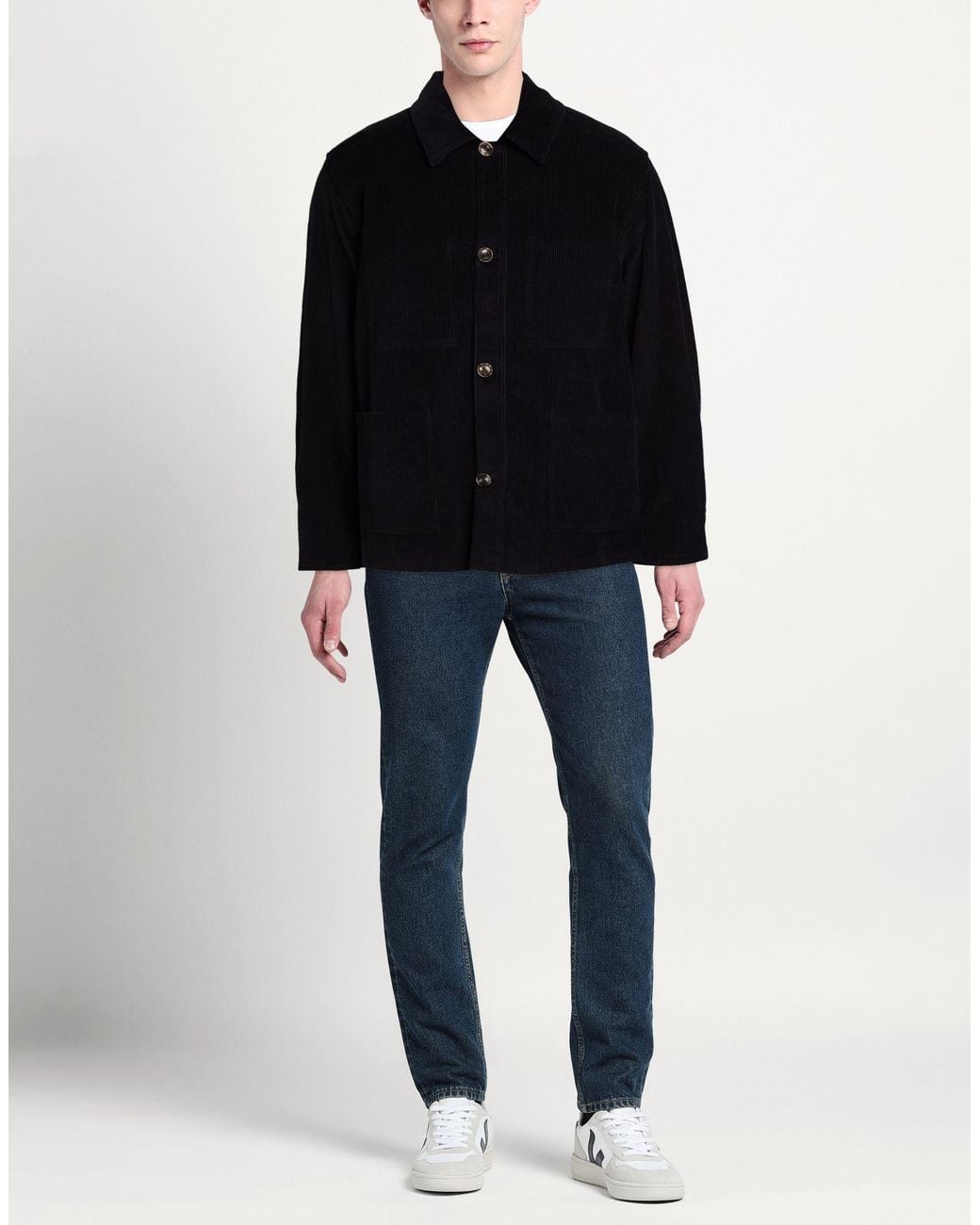 Cruna Blue Jacket Cotton, Elastane for men