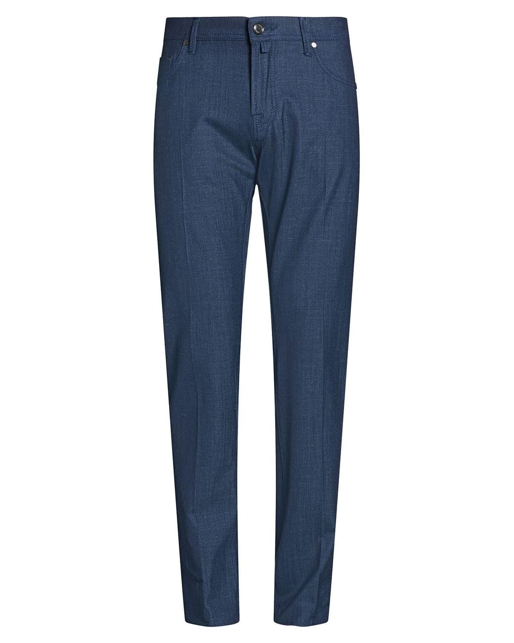 Jacob Cohen Blue Pants Wool, Silk, Linen, Elastane for men