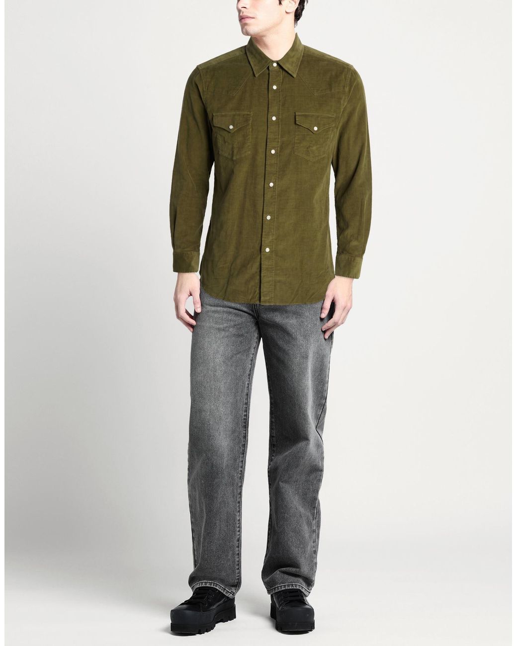 Alessandro Gherardi Green Military Shirt Cotton for men