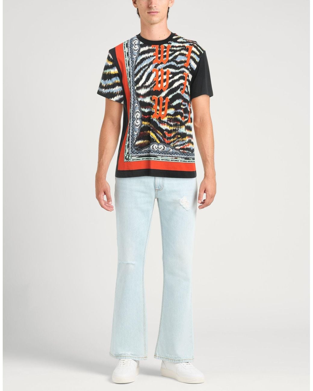 Just Cavalli Black T-Shirt Cotton for men
