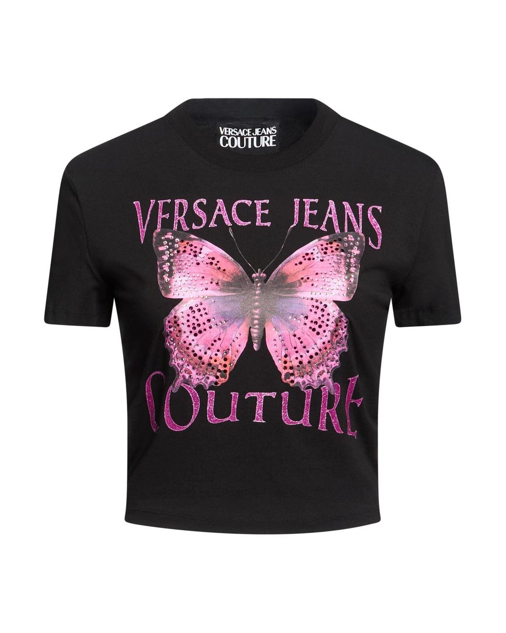 Versace Jeans Couture Black T-Shirt Cotton, Elastane
