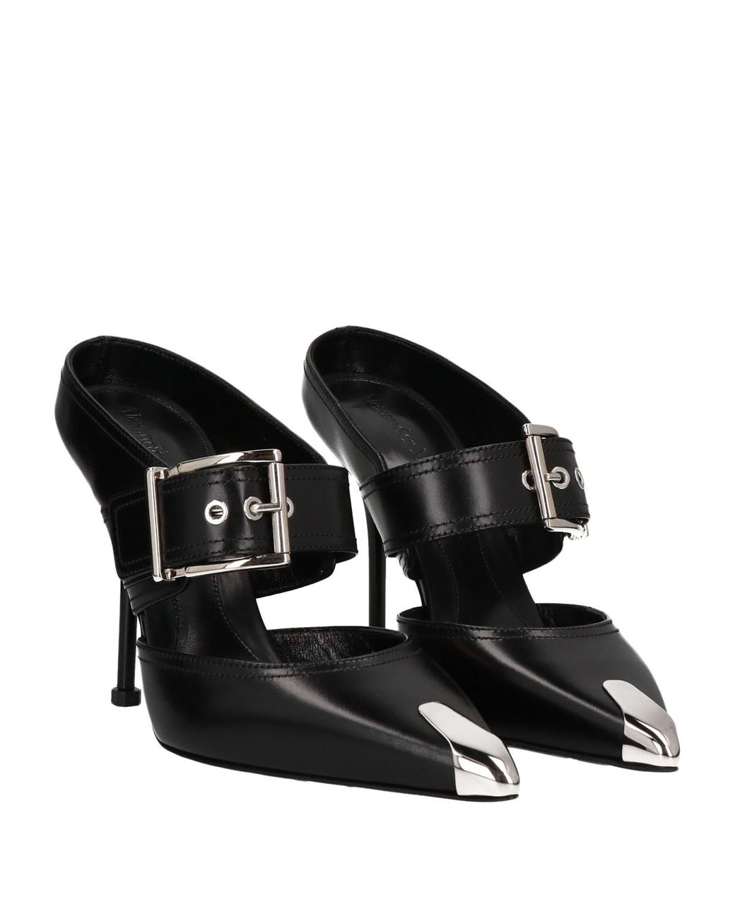 McQueen Black Mules & Clogs