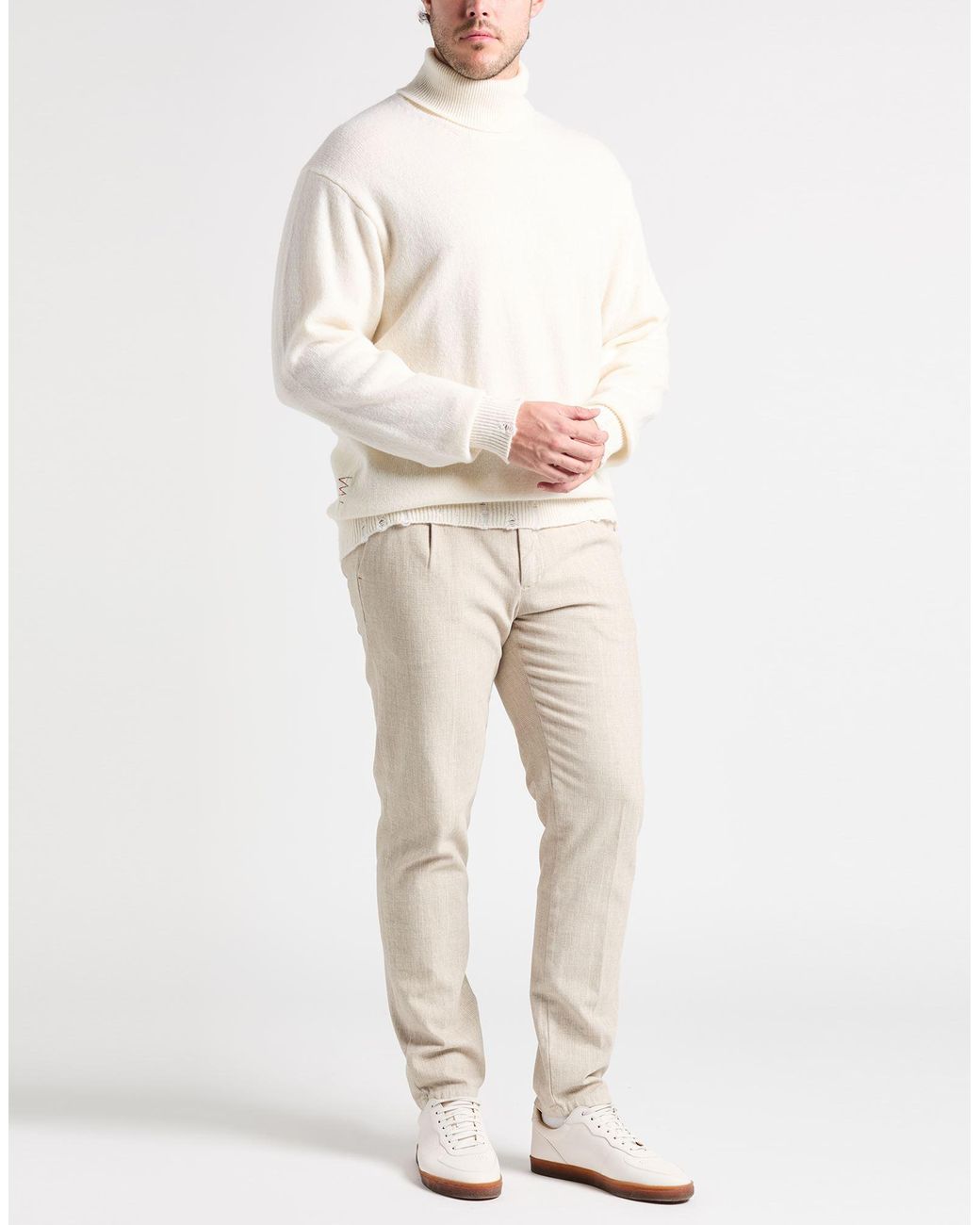 Amaranto White Turtleneck for men