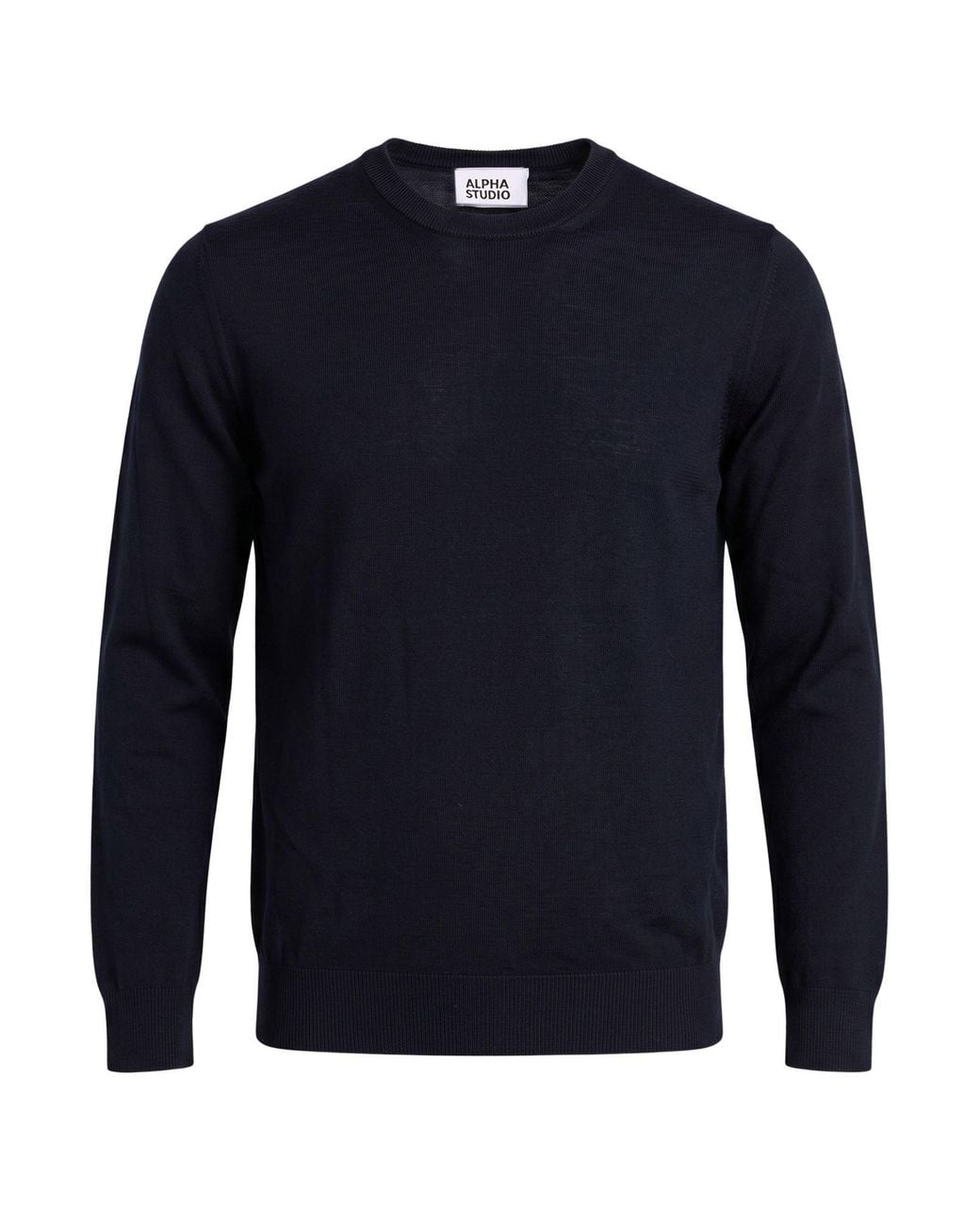Alpha Studio Blue Sweater Merino Wool for men