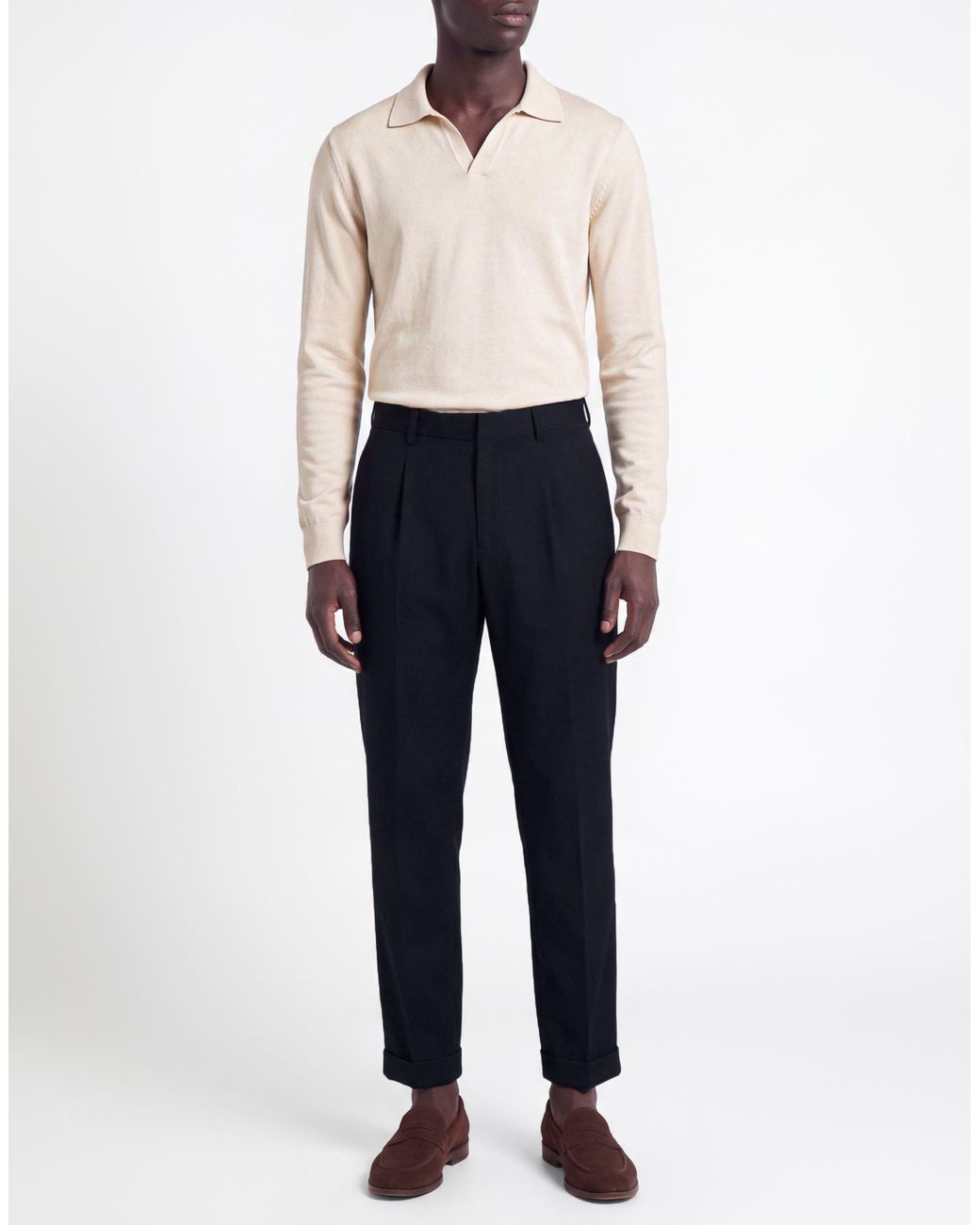 Cruna Blue Pants Wool, Polyester, Elastane for men