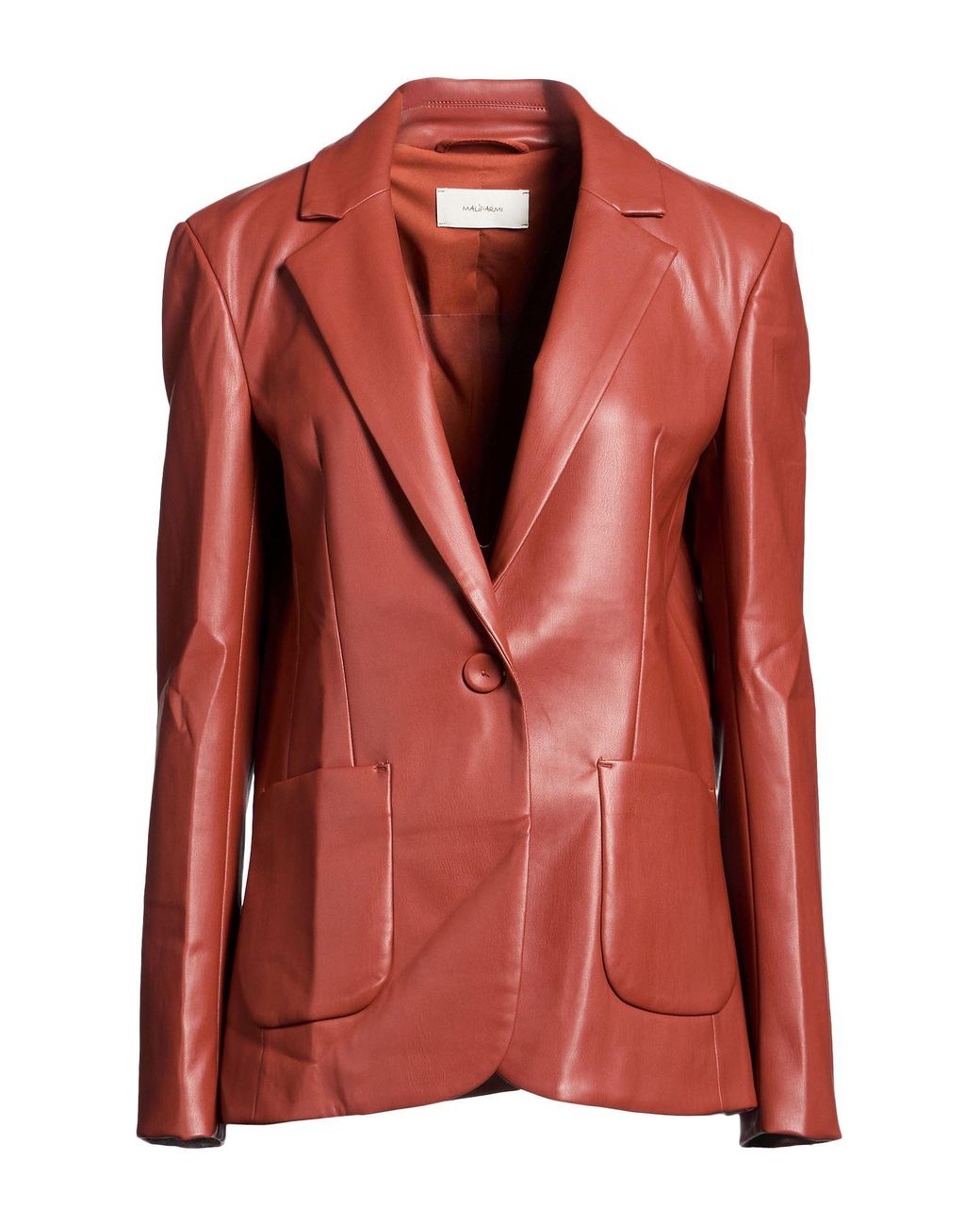 Maliparmi Red Tan Blazer Polyester, Polyurethane
