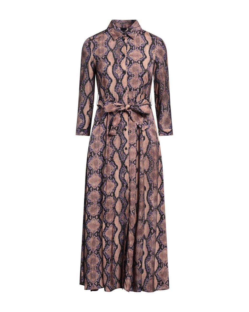 Pinko Purple Camel Midi Dress Viscose