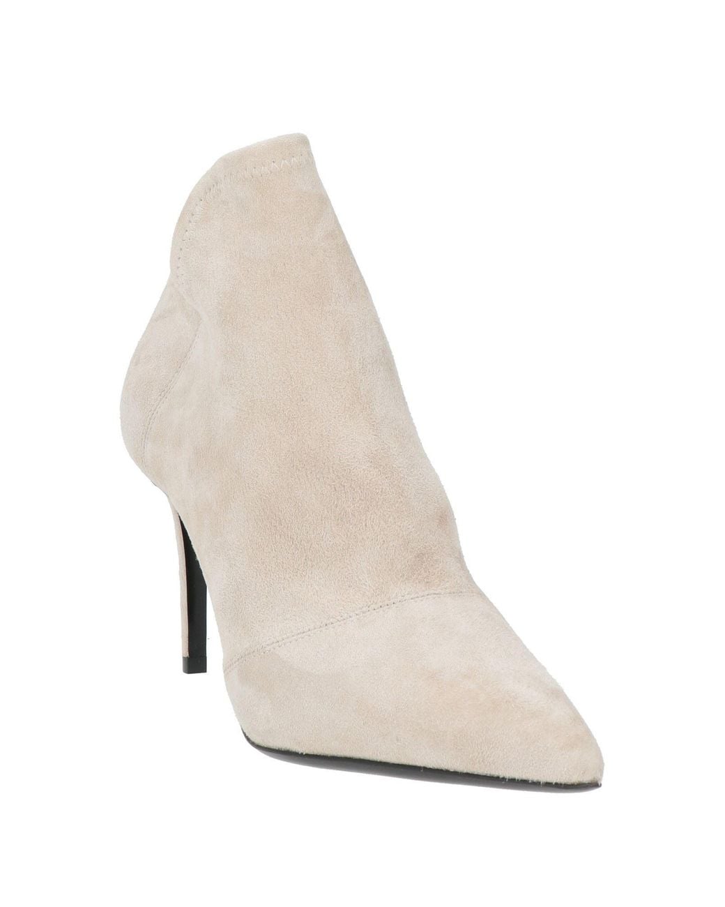 Grey Mer White Ankle Boots