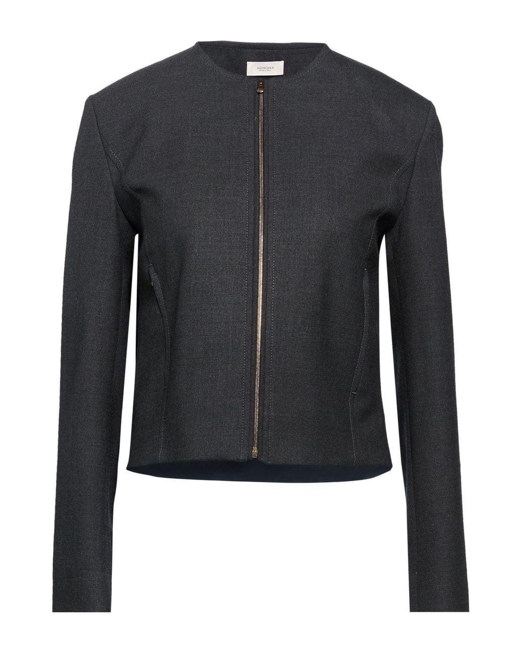 Agnona Black Charcoal Jacket Wool, Elastane, Metal