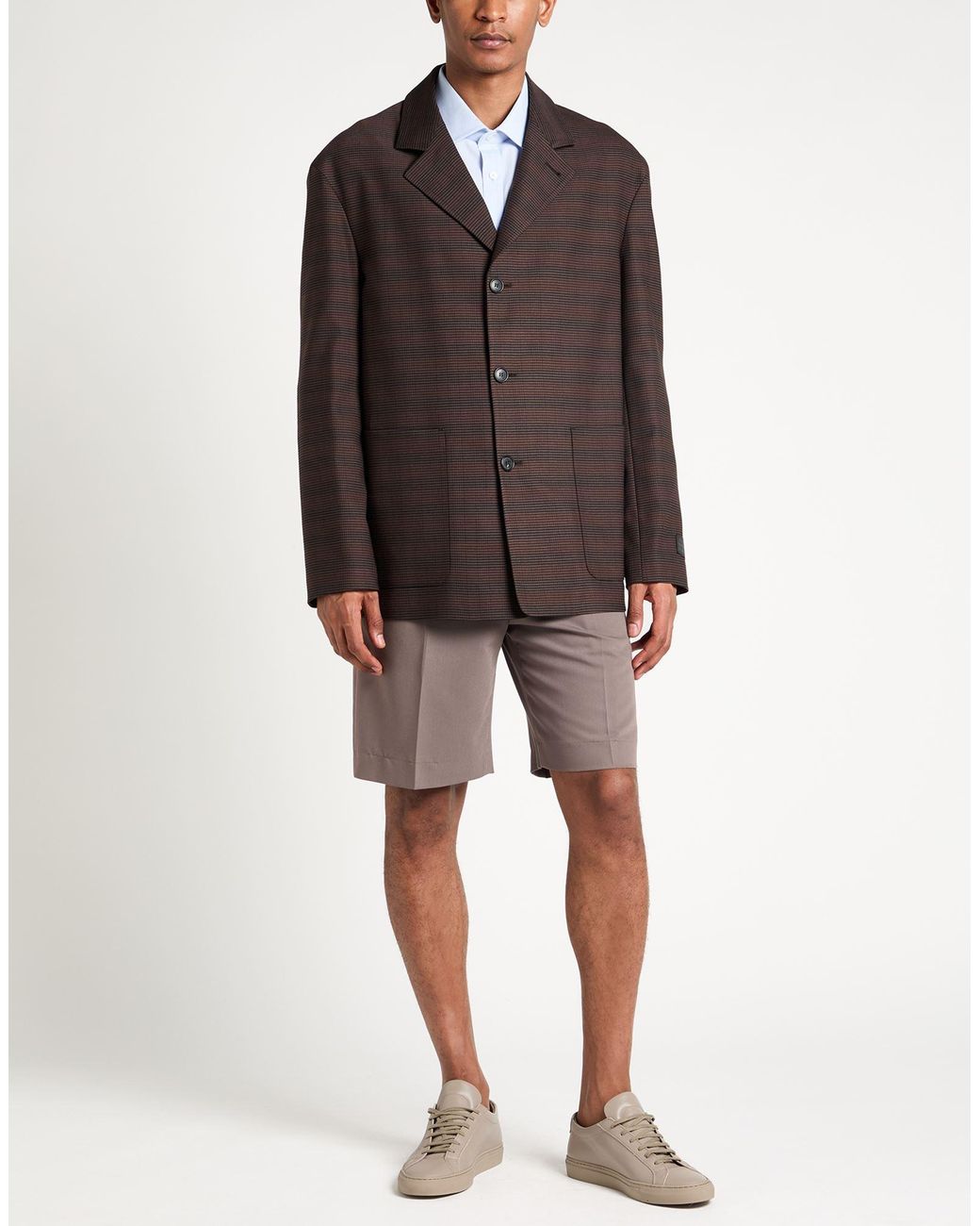 MM6 by Maison Margiela Brown Blazer Polyester, Virgin Wool, Elastane for men