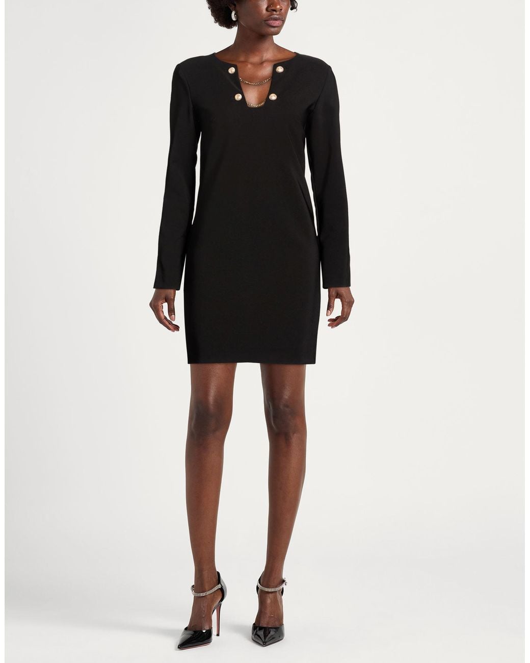 Relish Black Mini Dress Polyester, Elastane