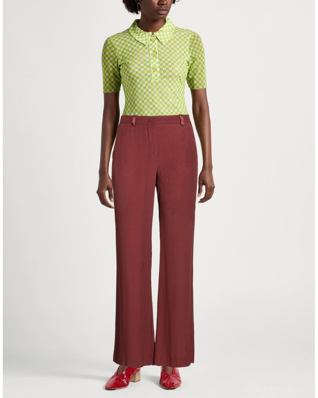 Maliparmi Red Pants Viscose