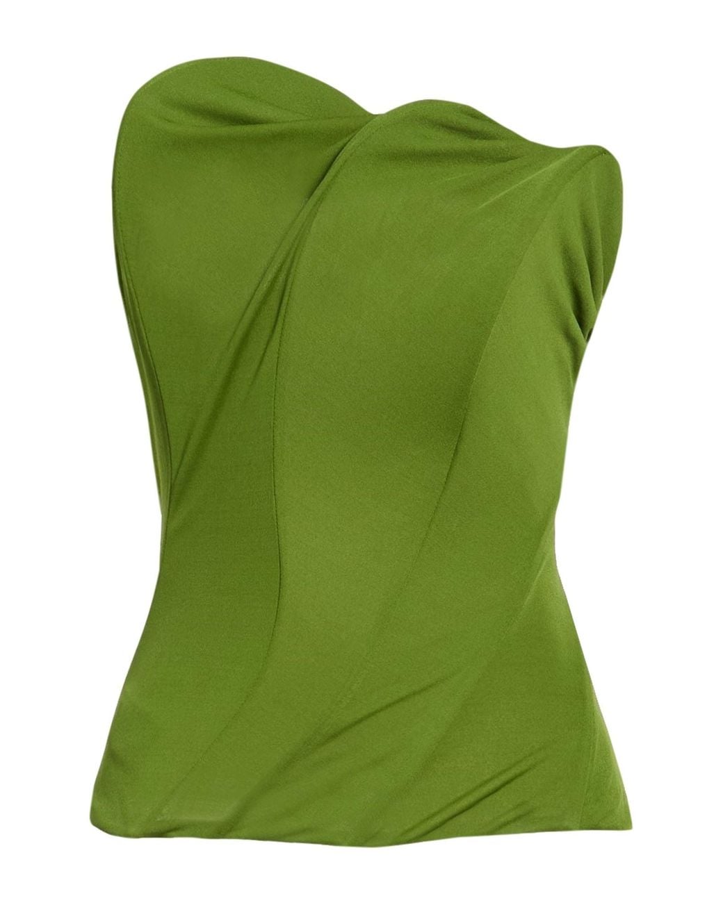 Victoria Beckham Green Military Top Viscose, Polyamide