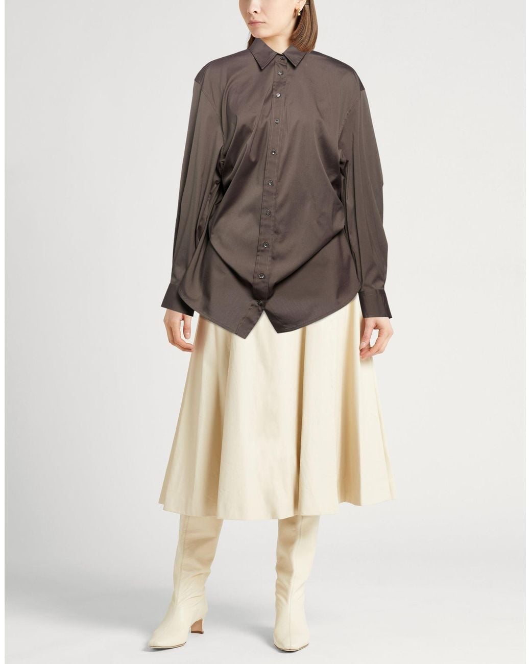 Brunello Cucinelli Brown Shirt Cotton, Polyamide, Elastane
