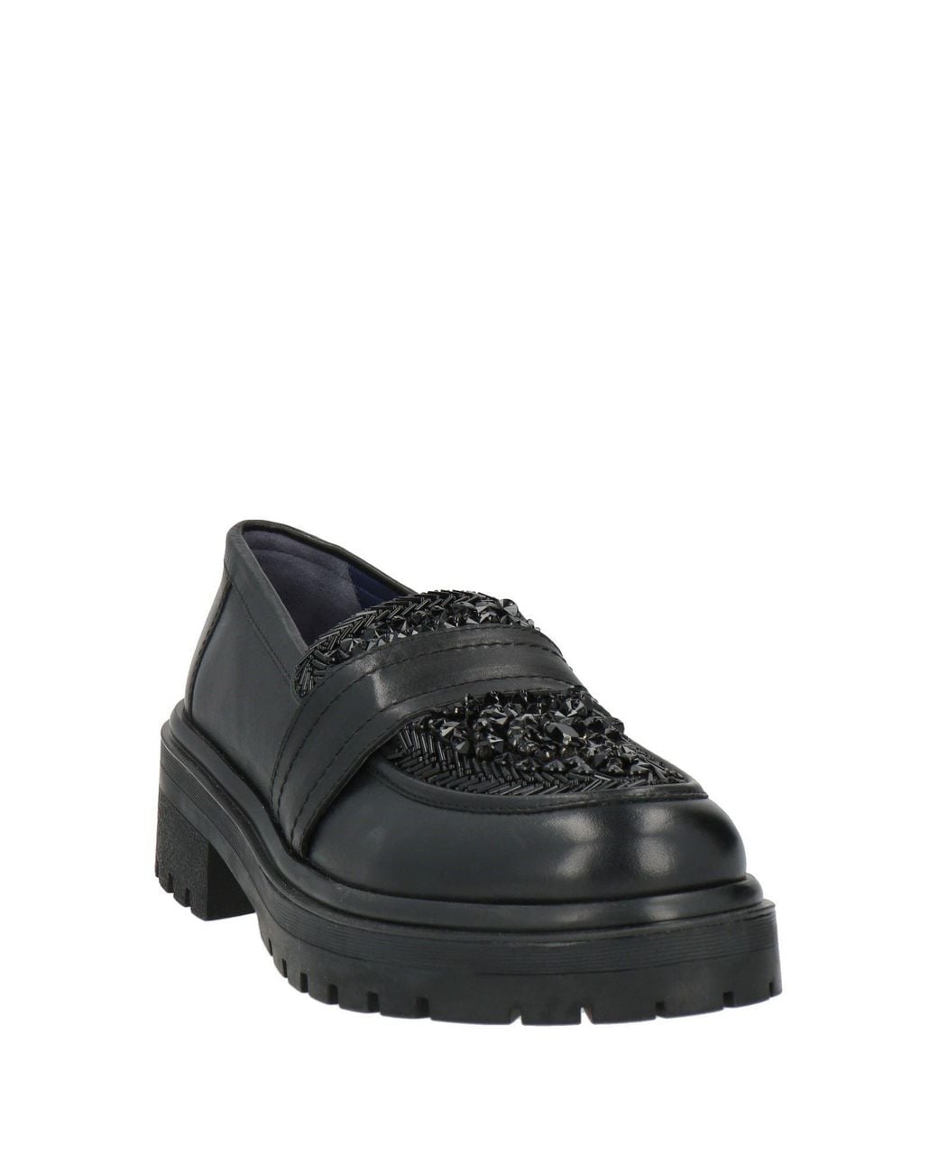 Apepazza Black Loafers Leather, Textile Fibers