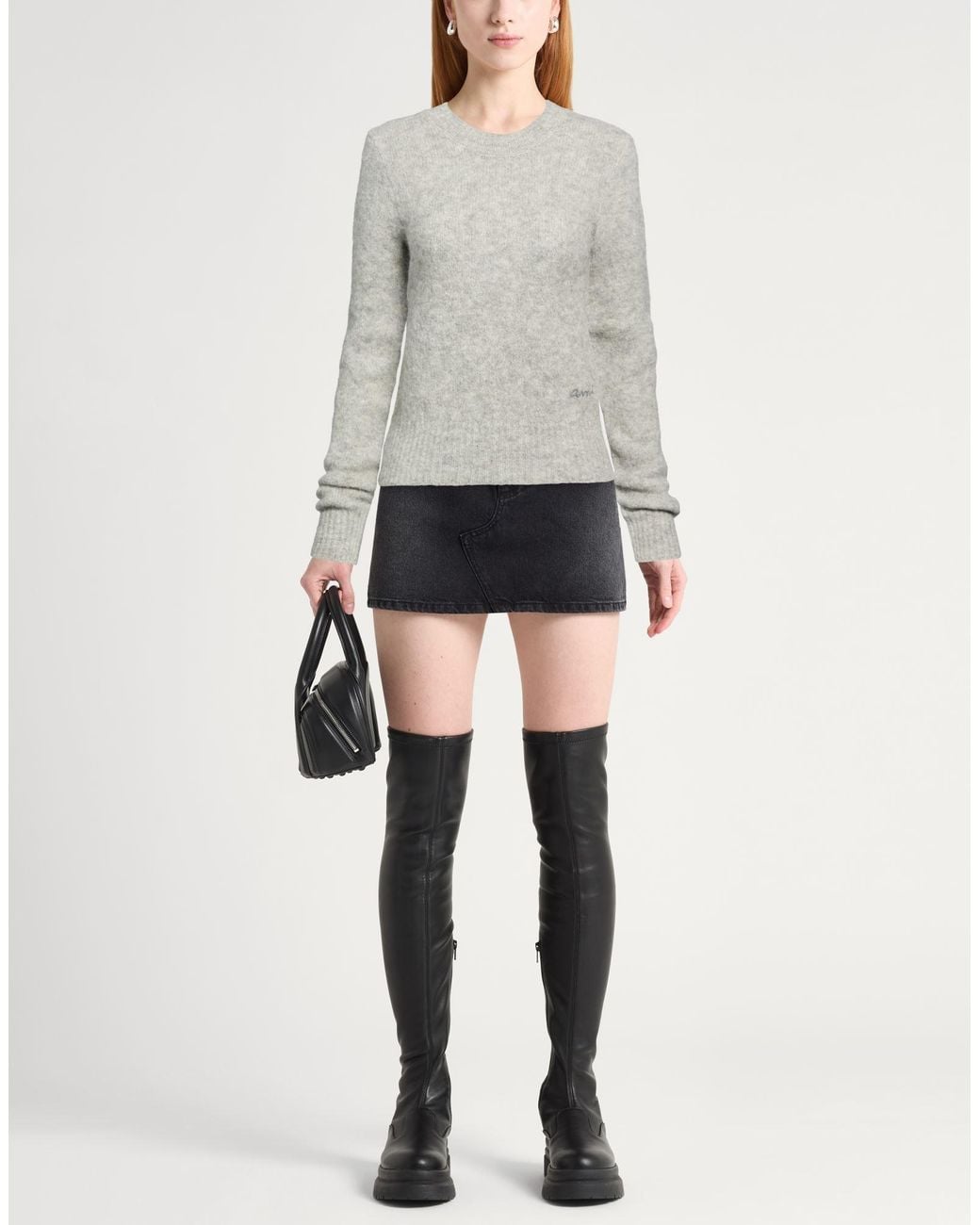 AMI Gray Light Sweater Baby Alpaca Wool, Merino Wool, Polyamide, Elastane