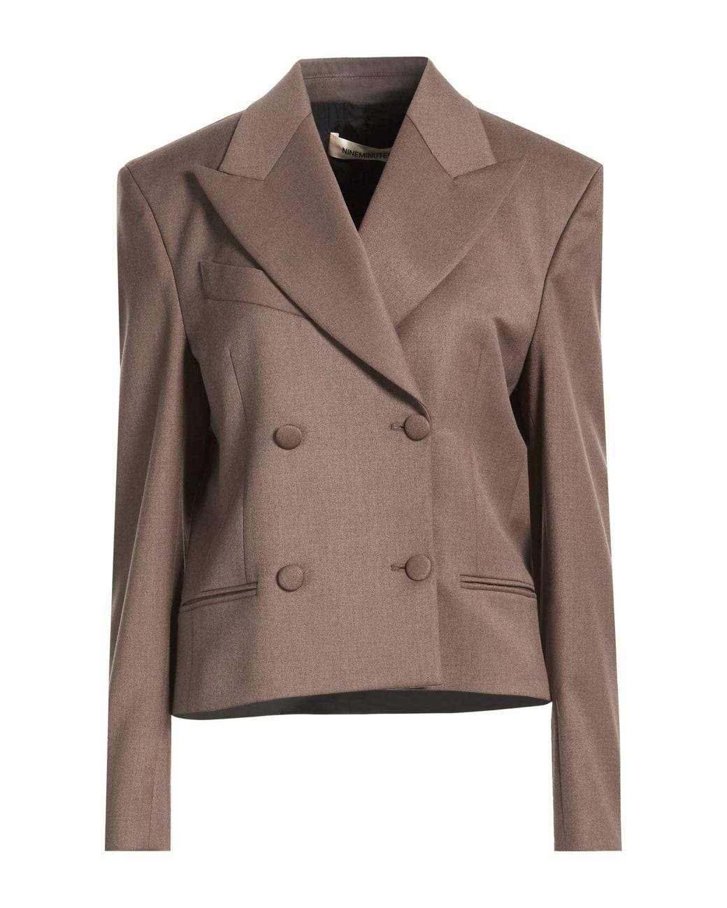 Nineminutes Brown Blazer Polyester, Viscose, Elastane