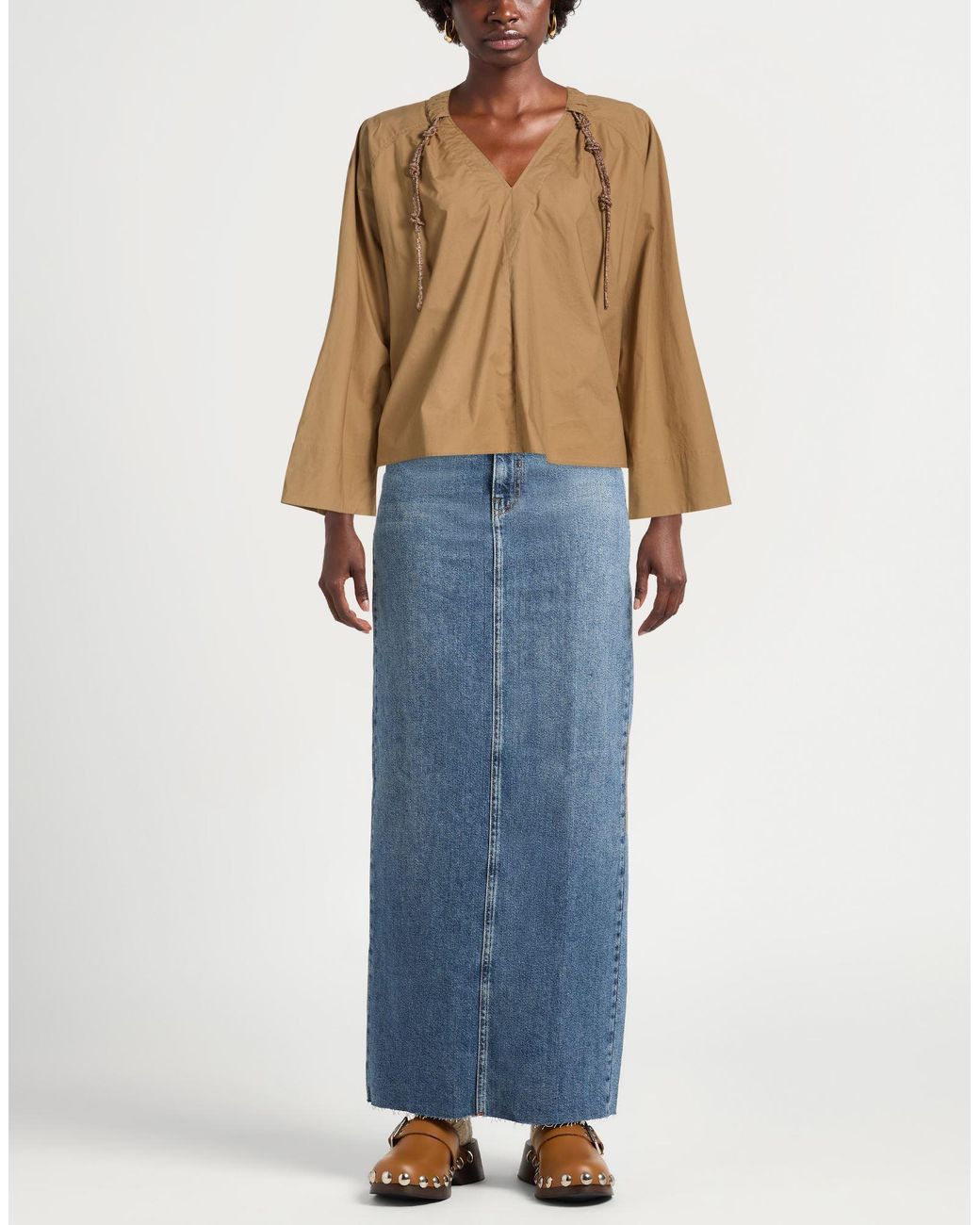 SEVENTY VENEZIA Natural Khaki Top Cotton, Elastane