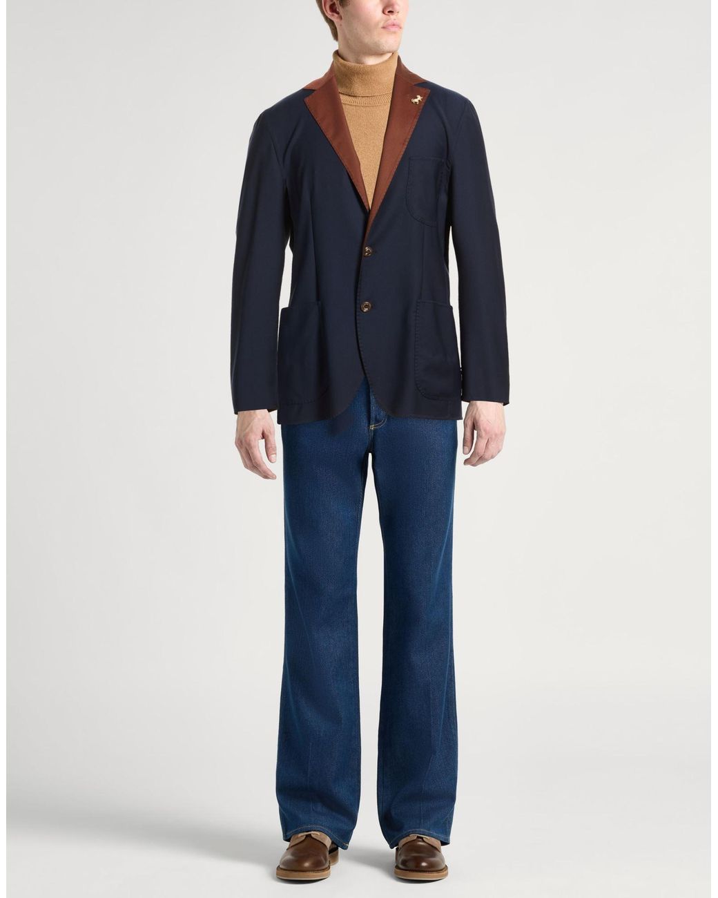 Tombolini Blue Blazer Polyamide, Wool, Elastane, Silk for men