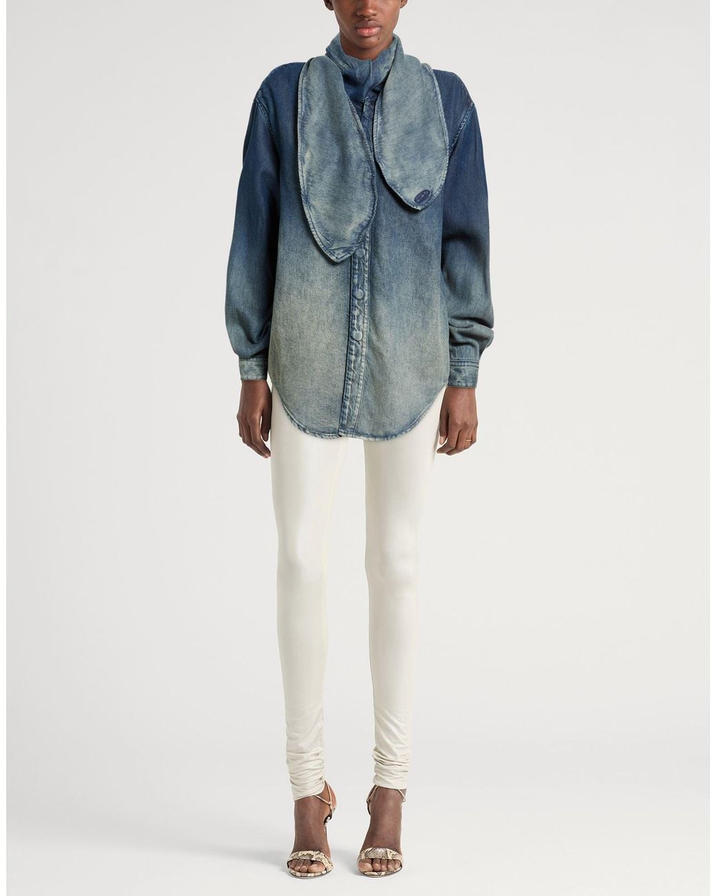 DIESEL Blue Denim Shirt Lyocell