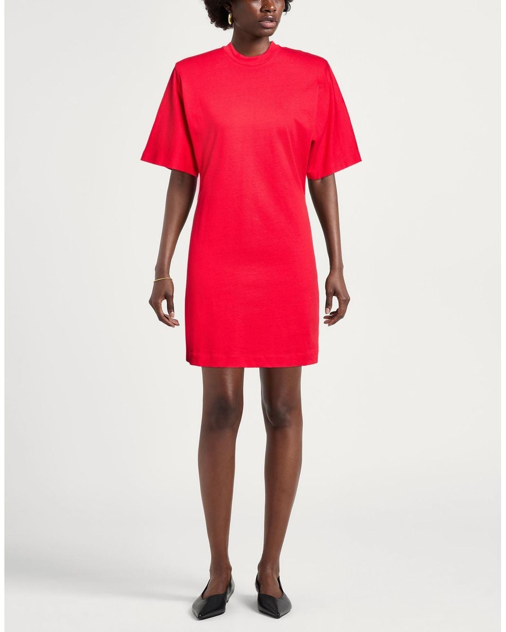 Pinko Red Mini Dress Cotton