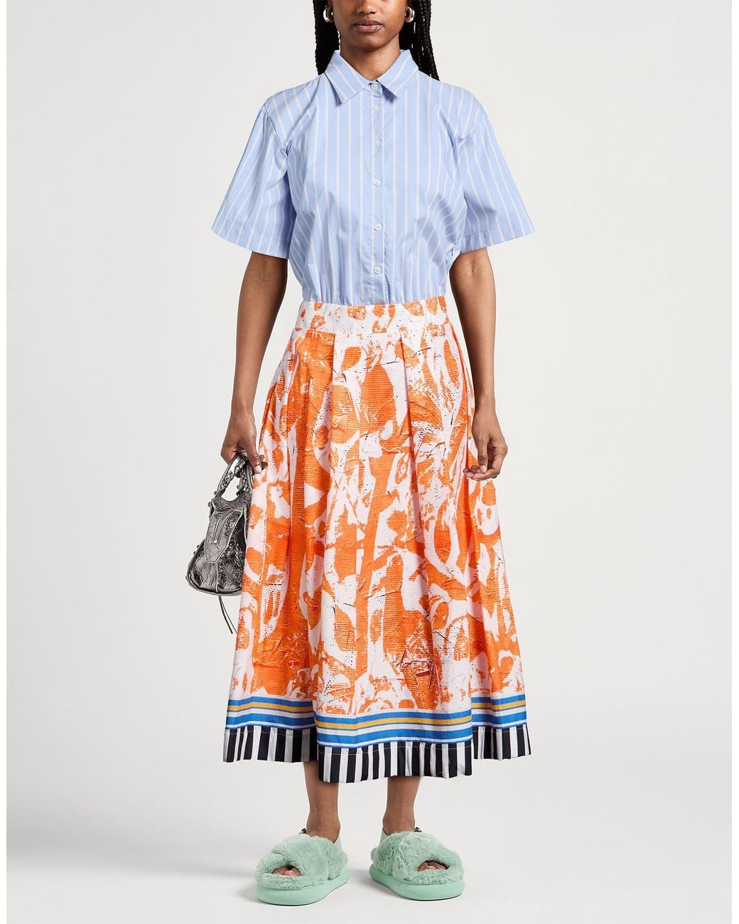 Stella Jean White Midi Dress