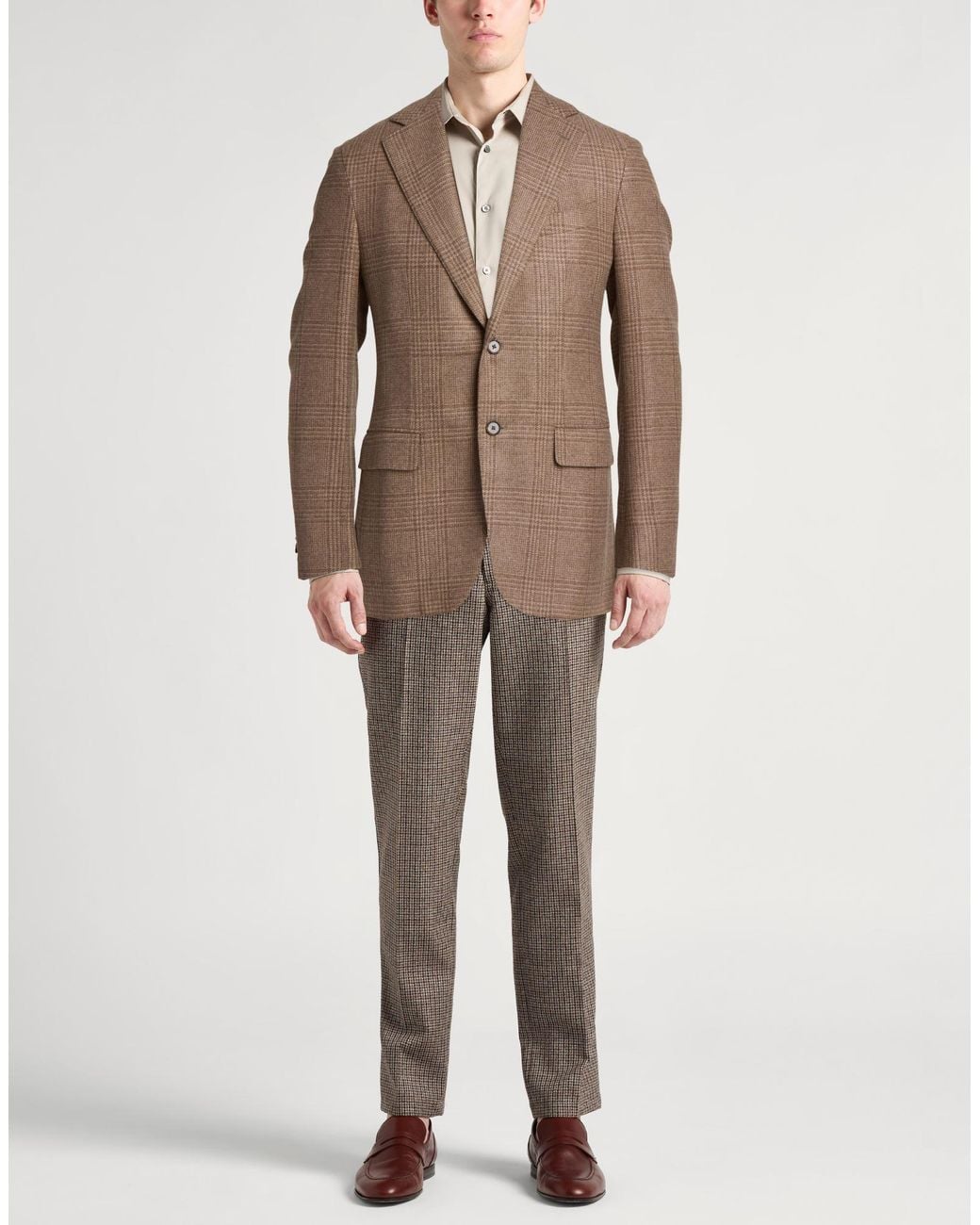 Caruso Brown Light Blazer Cashmere for men