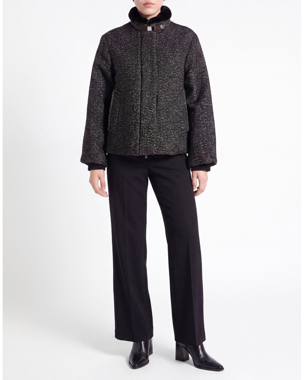 Moorer Black Jacket Virgin Wool, Alpaca Wool, Hemp, Polyamide